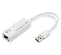 Digitus DN-3023, Adattatore di rete via USB 3.0 - Gigabit Ethernet 1 GBit/s RJ45 - Connessione LAN aggiuntiva tramite spina USB-A, bianco