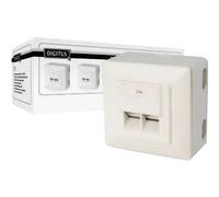 Digitus DN-9002-N Presa di rete Da parete CAT 5e 2 Porte Bianco puro