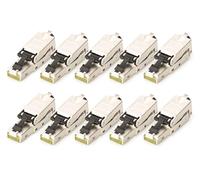 DIGITUS DN-93631 - Connettore di rete Cat 6A - 10 pezzi - Schermato a 360° - Connettore di campo RJ45 Cat6A - Installazione senza attrezzi - 500 MHz - 10GBase-T - 10 Gbit/s - AWG 27/7 a AWG 22/1