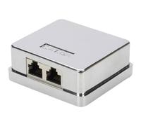 Digitus DN-93713 Presa di rete Da parete CAT 6A 2 Porte Argento