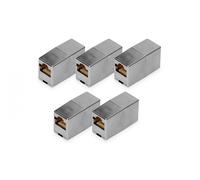 Digitus DN-93901-5 CAT 5e RJ45 Accoppiatore Modulare Placcato Oro Argento 5 Pezzi