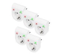 DIGITUS DN-95400 - Adattatore per protezione da sovratensioni - 5 pezzi - 16 A / 230 V / 50 Hz - Max. 3.500 W - Indicatore di stato a LED - Corrente di dispersione max. 13.500 A - Bianco