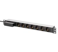 DIGITUS DN-95439 - Presa multipla da 19" - 7 prese - 1U - Con interruttore automatico - 250 V CA 50/60 Hz 16 A 4000 W - Per armadi di rete e server da 19 pollici