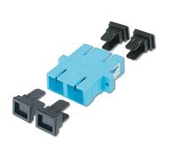 DIGITUS DN-96005-2 - Connettore in fibra ottica - SC a SC duplex - Multimode OM3 - Manicotto in ceramica - Per scatole di giunzione in fibra ottica, pannelli di permutazione - Aqua