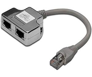Digitus DN93904B Sdoppiatore Schermato per Categoria 5E per 2 Linee Pc-TEL
