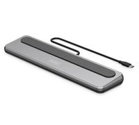 DIGITUS Docking Station - 12 Porte - 2X HDMI, 1x Displayport 8k 30Hz - 2X USB-A 3.2 Gen2, 1x Tipo A 3.2 Gen1, 1x USB-C 3.2 Gen2 - 1x RJ45 - Lettore di schede SD MicroSD - Jack da 3,5 mm - Grigio