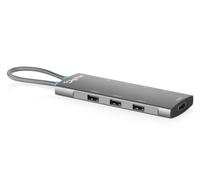 DIGITUS Docking station USB-C - 8 porte - 1x HDMI 2.0, 3x USB 3.2 Gen 1 | 2x USB 2.0 - UHD 4K 60 Hz - Power Delivery da 100 W - 8 in 1 - Grigio