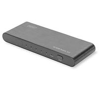 DIGITUS DS-45317 Switch HDMI 5x1-5 In 1 Out - UHD 4K/60 Hz HDTV: 3840 x 2160p - HDCP 2.2 & HDMI 2.0 - Full 3D, 21:9, HDR, Deep Color, DTS Digital, Dolby Digital - Per TV, Monitor, PS5, PS4, Xbox