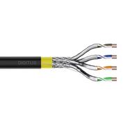DIGITUS Cavo di Rete per Esterni Cat 7A da 100 m - S-FTP (PiMF) Simplex - BauPVO Dca - LSZH Senza alogeni - 1500 MHz Rame AWG 22/1 - Poe++ - Cavo interrato - Nero
