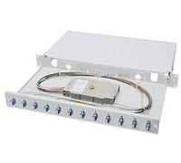 DIGITUS FO scatola di giunzione 12 accoppiamenti, LC, OS2, 1U 19 pollici, Single-Mode duplex, con cassetta di giunzione, montaggio a rack