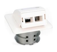 DIGITUS DN-93201 - Presa di connessione in fibra ottica FTTH - 2 porte - per adattatori SC o LC - Presa di rete da incasso - FTTB FTTx - Bianco