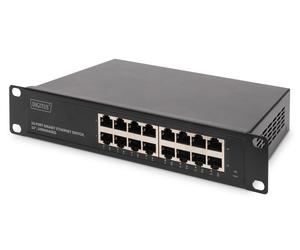 DIGITUS Gigabit Ethernet Network Switch - 10 inch - 16 ports - Unmanaged - Backp