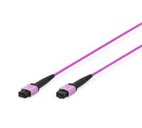 DIGITUS LWL - Cavo patch in fibra ottica OM4, multimodale 50/125 µ, 12 fibre, MPO (Female), 20 m, taglio PC, fino a 40 Gbps e 100 Gbps, colore: Viola