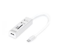 Hub Otg 3 Porte Tipo C Usb 2.0 Con Lettore Di Schede Digitus