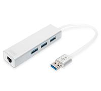 Digitus Usb 3.0 3 Port Hub&gigabit Lan Adapter One Size Silver