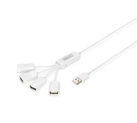 DIGITUS Hub USB Slim Spider 480 Mbit/s Bianco 1,00 m Microsoft Windows DA-70216