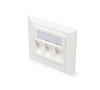 DIGITUS Junction Box for Keystone Module - 3 Port - Outlet 45° Angled - With Dus