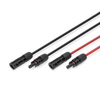 DIGITUS Kit di prolunga per cavo solare - 2 cavi - 3 m - sezione del conduttore 6 mm² - connettori MC4 - IP65/68 - resistente ai raggi UV e agli agenti atmosferici - guaina XLPO - 1x rosso, 1x nero