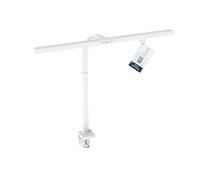 Digitus Lampada da scrivania a LED - 2400 lumen - 80 cm di larghezza - 16 W | 1000 lux - Temperatura di colore a 4 livelli - Regolabile - Comando touch - Braccio flessibile - Base a morsetto - Bianco