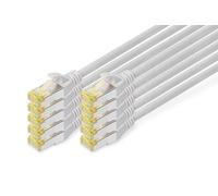 DIGITUS LAN cable Cat 6A - 0.25m - 10 pieces - RJ45 network cable - S/FTP shield