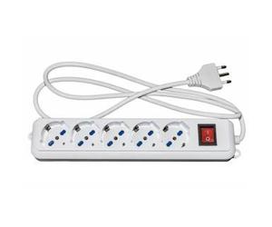 Digitus LKMP05L Multipresa 5*Schuko 10/16A 1.5m Bianco