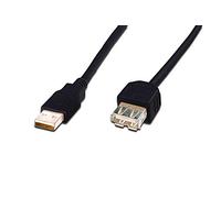 DIGITUS LP8152B Cavo Prolunga USB, Connettori a Maschio-Femmina, Certificato USB 2.0, 5 m, Nero