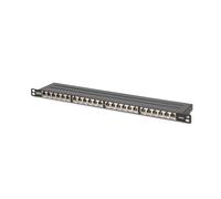 DIGI 91624SSLEA - Pannello patch, Cat. 6a, 0,5 U, 24 porte, schermato, nero