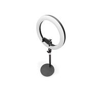 DIGITUS Luce anulare a LED - 10 pollici - dimmerabile - temperatura colore regolabile - telecomando via cavo - supporto da tavolo - supporto per smartphone - per streaming, podcasting, videoconferenze