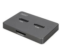 DIGITUS M.2 SSD Docking Station - per SSD NVMe e SATA fino a 4 TB - Lettore di schede SD Express - USB-C 3.2 Gen2 10 Gbit/s - per 2242, 2260, 2280, 22110 - Hot-Swap - Nero