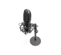 DIGITUS Microfono a condensatore USB - incluso supporto da tavolo e filtro anti-pop - Plug & Play - Ideale per riunioni online, podcast, studi e live streaming - Nero