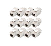 DIGITUS Modulo Keystone Cat-6A schermato - 12 pezzi - Jack RJ45 - 500 MHz 10GBase-T - AWG 26-22 - Progettabile - Con fascetta - Montaggio senza attrezzi