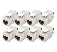 DIGITUS Modulo Keystone Cat-6A schermato - 8 pezzi - Jack RJ45 - 500 MHz 10GBase-T - AWG 26-22 - Progettabile - Con fascetta - Montaggio senza attrezzi