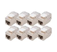 DIGITUS Modulo Keystone Cat-6A schermato - 8 Pezzi - Versione compatta - Presa RJ45 - 500 MHz 10GBase-T - AWG 26-22 - Designabile - con Fascette - Montaggio Senza Attrezzi