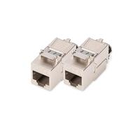 DIGITUS Modulo Keystone Cat 8.1-2 Pezzi - Presa di Rete RJ45 Cat8 schermato - 2000 MHz - 25GBase-T & 40GBase-T - 25 Gbit/s & 40 Gbit/s - AWG 26/7 a AWG 22/1 - Montaggio Senza Attrezzi