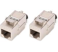DIGITUS Modulo Keystone Cat-8.1 schermato - RJ45 - 2000 MHz - 25/40GBase-T - Categoria 8 Classe I - Clip in metallo - Senza attrezzi (Confezione da 2)