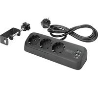 Digitus Presa per ufficio a 3 vie con 2x connessioni USB-A e 1x USB-C, nero