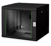 DIGITUS Network Cabinet 19 pollici 9 U - Orientabile - Montaggio a parete - Portata 100 kg - Serie Unique - Porta in vetro - Nero