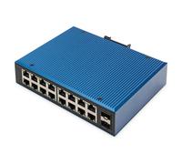 DIGITUS Network Switch - 16-Port Gigabit Ethernet - 2 SFP Uplinks - DIN-Rail Mou