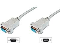 DIGITUS Null-modem Cavo - D-Sub 9 a D-Sub 9 - femmina a femmina - 3 m cavo - Beige