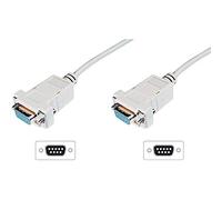 DIGITUS Null-modem Cavo - D-Sub 9 a D-Sub 9 - femmina a femmina - 3 m cavo - Beige