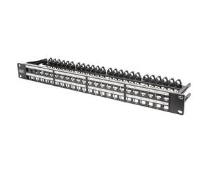DIGITUS Panello Patch - Modulare - Per moduli Keystone - 19 pollici - 48 porte - Schermato - Montaggio in rack 1U - Nero