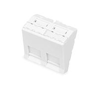 DIGITUS Pannello Frontale per DN-93802-5-SH - 2 Porte - 45x45 mm - angolato - Campo Etichette - per Moduli Keystone e multimediali - Bianco Puro