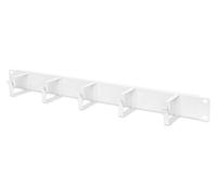 DIGITUS Pannello passacavi, 1U, 5 staffe di guida 44 x 60 mm, 19 pollici, Per armadi di rete e cavi di rete, Grigio