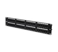 DIGITUS Assmann patch panel, shielded Black 48-Port CAT 6 Unshielded - 2HE 48-Po