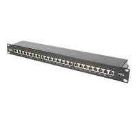 DIGITUS LSA Patch-Panel Cat-6A - 24 porte - 1 U - Schermato A - Flap di protezione dalla polvere - Nero RAL 9005