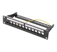 DIGITUS DN91420 - Pannello patch da 10'' per 12 moduli Keystone, nero