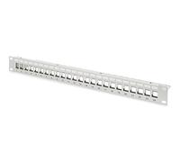 DIGITUS Pannello patch, Modulare, Per moduli Keystone, 19 pollici, 24 porte, Schermato, Montaggio a rack 1U, V1, Grigio