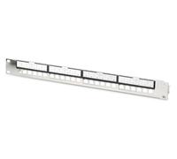 DIGITUS Pannello Patch modulare - per Moduli Keystone - 19" - 24 Porte - Schermato - Montaggio Rack 1U - Grigio