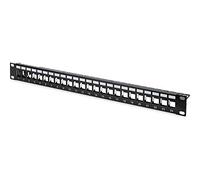 Pannello patch panel modulare DIGITUS - 24 porte - 24 porte - 1U - schermato - Per moduli Keystone - Rack 19" - Nero