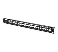 Pannello patch panel modulare DIGITUS - 24 porte - 24 porte - 1U - schermato - Per moduli Keystone - Rack 19" - Nero